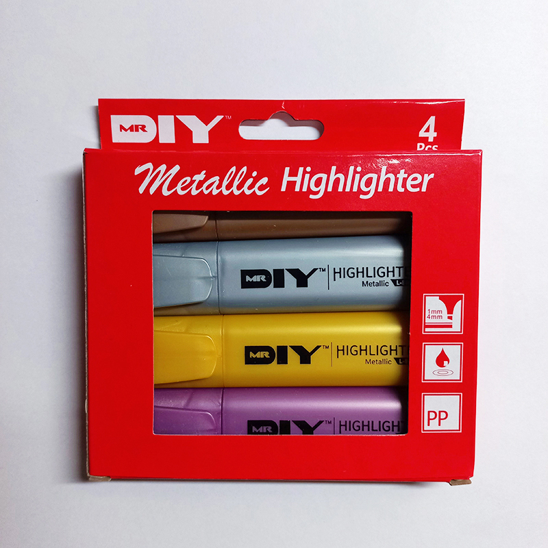 MR. DIY 4pcs. Metallic Highlighter Markers Lazada PH