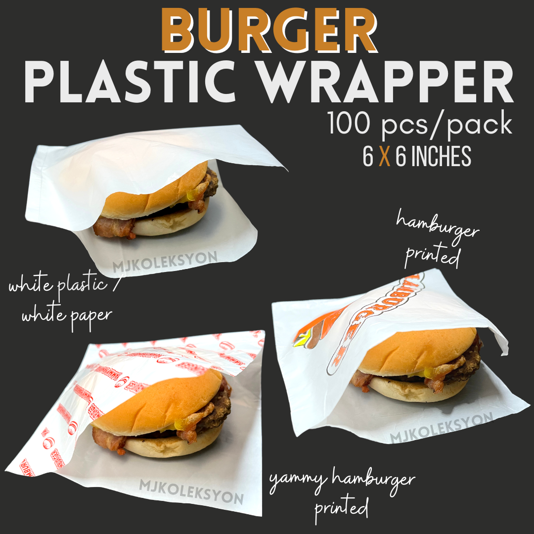 Burger Plastic Wrapper 100pcs Burger White Sandwich Wrapper Siopao ...