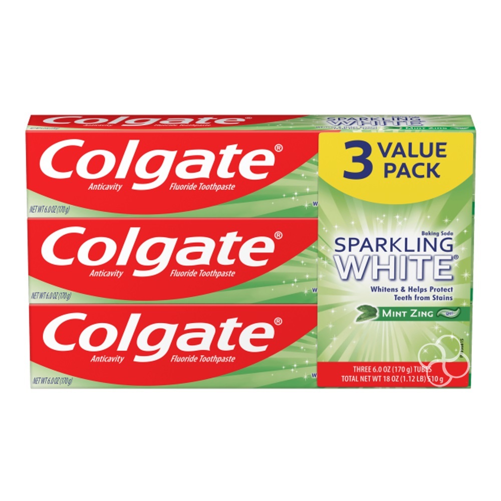 Colgate Sparkling White Mint Zing Toothpaste 3 x 170g Value Pack ...