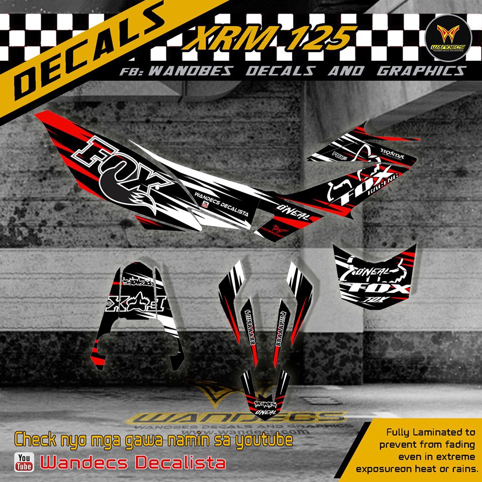 XRM 125 DECALS FOX DESIGN (CARB/FITRINITY/MOTARD) Lazada PH