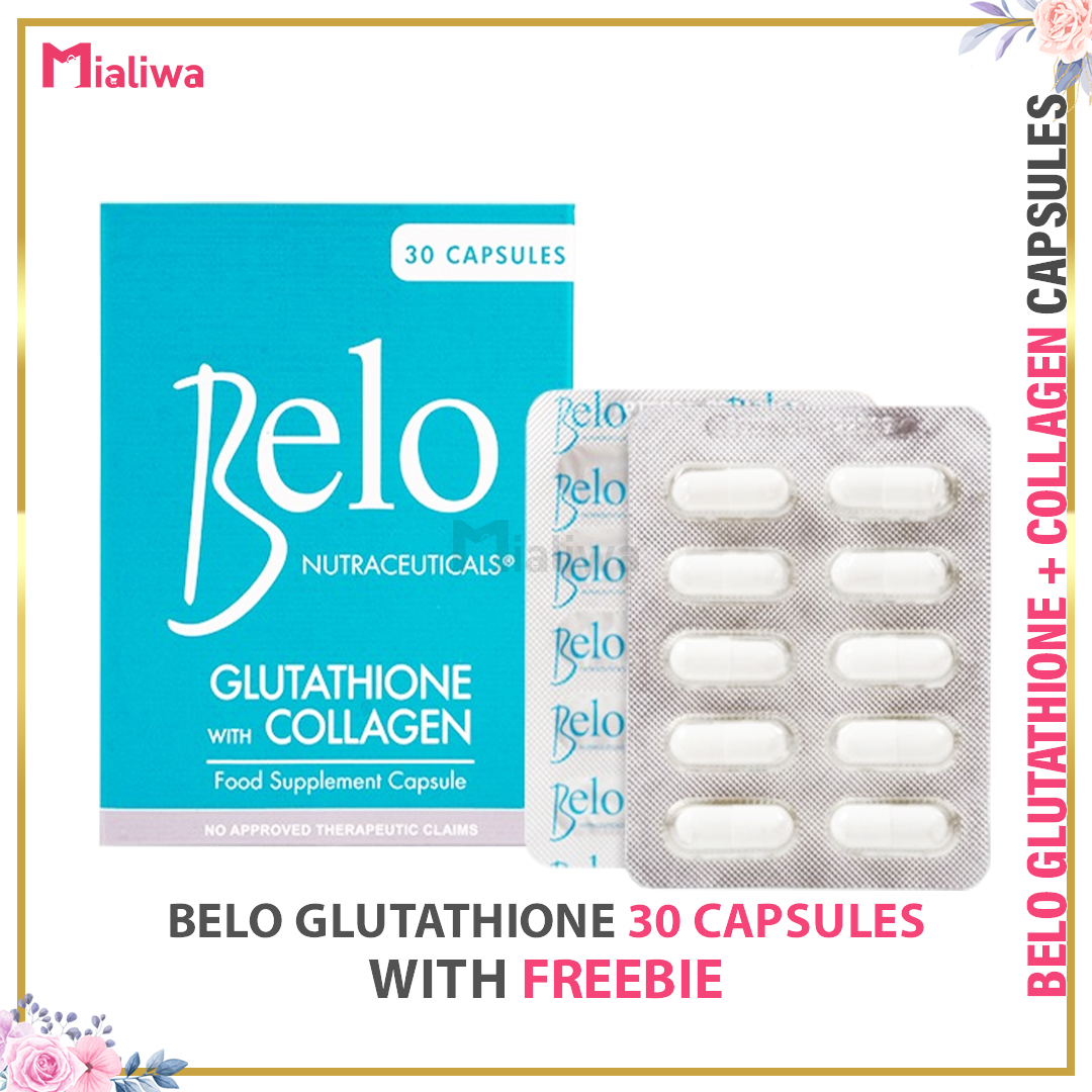 Belo Nutraceuticals Glutathione + Collagen 30 Capsules Pampaputi Whitening Food Supplement Skin Care Vitamin C Antioxidant Moisturizing Acne Pimples Pore Minimizer Blackheads Brightening Liver Detox Anti-Aging Glass Skin Beauty Supplement For Men Belo Nutraceuticals Glutathione + Collagen 30 Capsules Pampaputi Whitening Food Supplement Skin Care Vitamin C Antioxidant Moisturizing Acne Pimples Pore Minimizer Blackheads Brightening Liver Detox Anti-Aging Glass Skin Beauty Supplement For Men