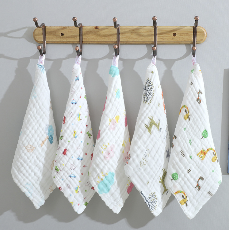 5PCS Muslin Cotton Baby Towels Scarf Bath Towel Newborns Handkerchief