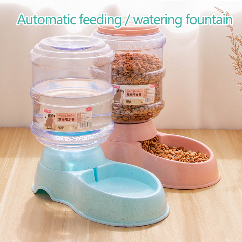 Pet Automatic Food Dispenser Dog Cat Food Feeder 3.8L Large Capacity Feeding Eating Bowl