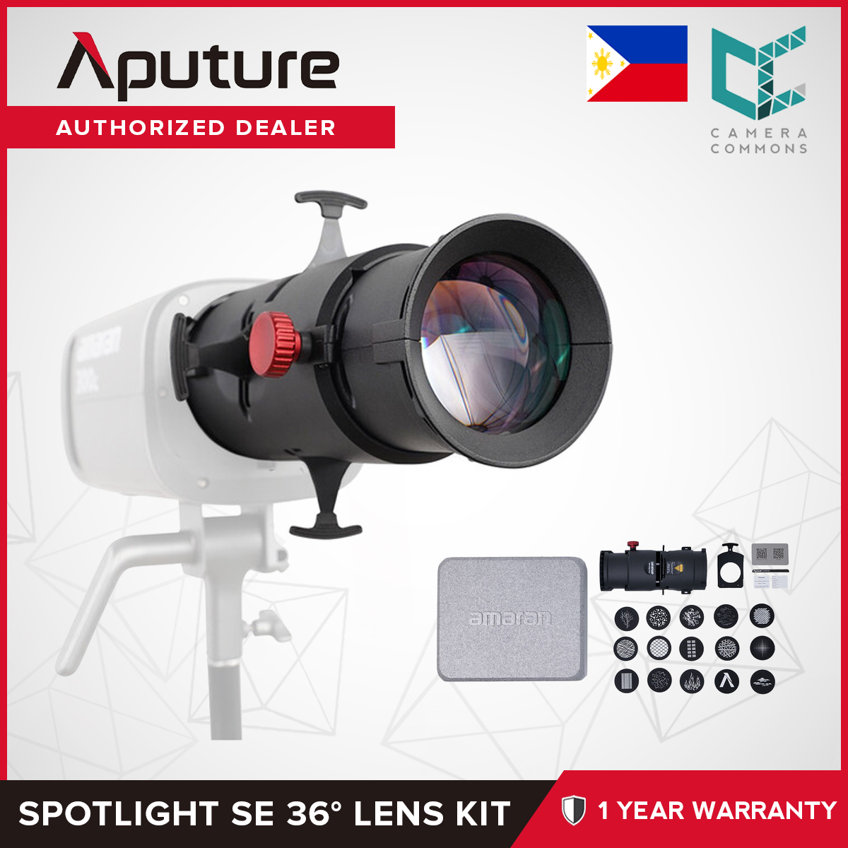Aputure Amaran Spotlight SE 19° 36° Projection Lens Kit Compact Studio ...