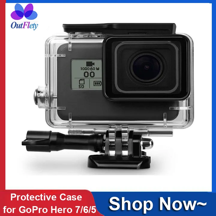 Outflety Full Protection 45m Deep Waterproof Housing Case Shell Protective Case For Gopro Hero 7 6 5 Action Camera Lazada Ph
