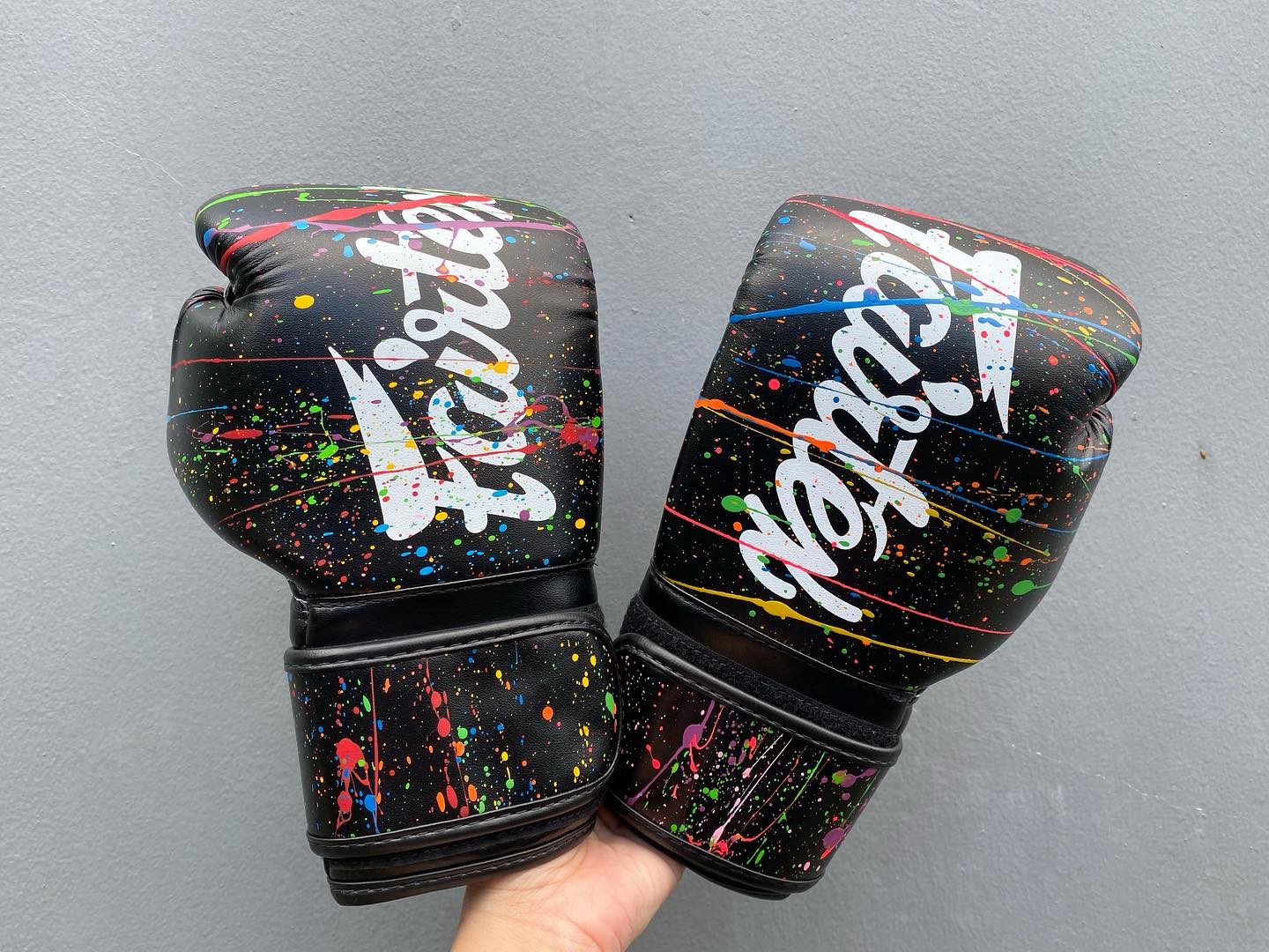 Fairtex BGV14 Microfiber Painter Muay Thai Boxing Gloves Black with