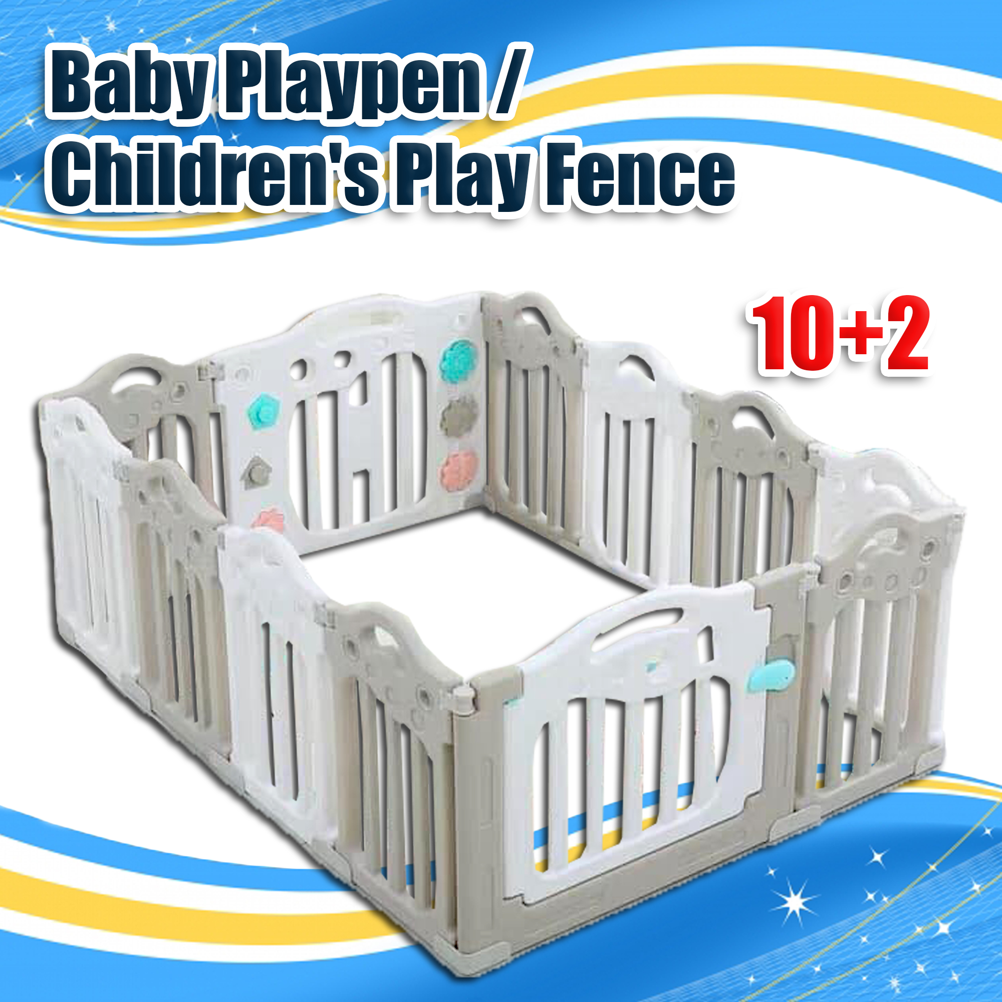 white playpen baby