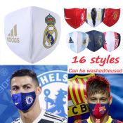 Reusable Cloth Face Cover Football Accessories Liverpool/FCB Sport Face Cover Multiple Team Design Styles