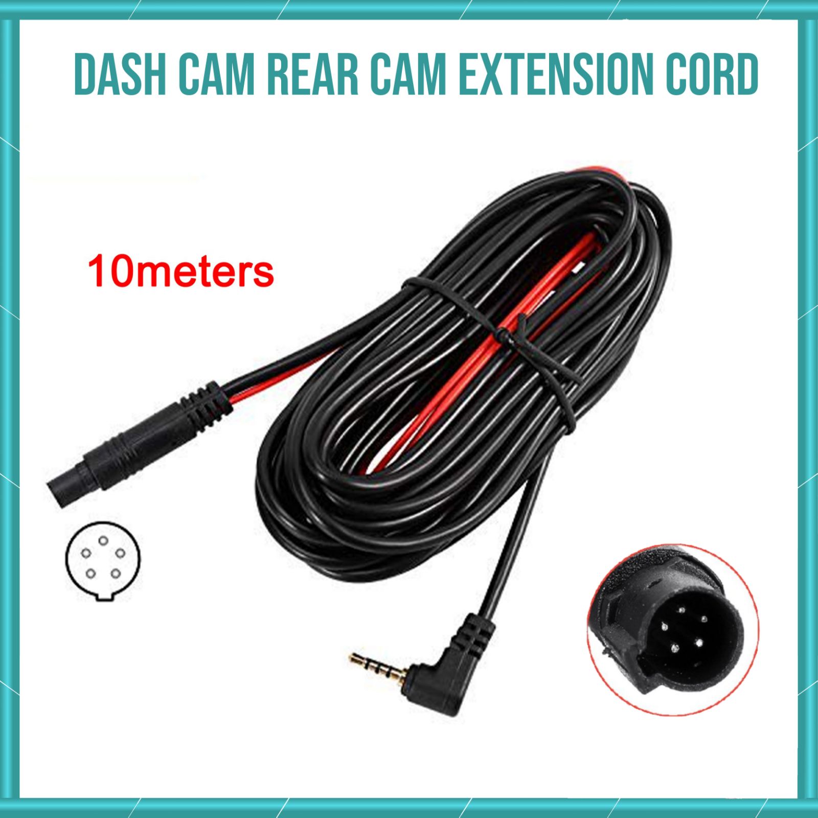 10ft Extension Cable 5 Pin for ssontong Dual Dash Cam Front and