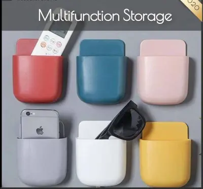 Hanging Home Household Organizer Shelf Case Container Phone Plug Stand Remote Control Holder Storage Box