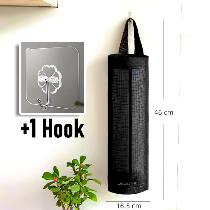 Plastic Trash Bag Holder Wall Mount Storage Kitchen Organizer Dispenser