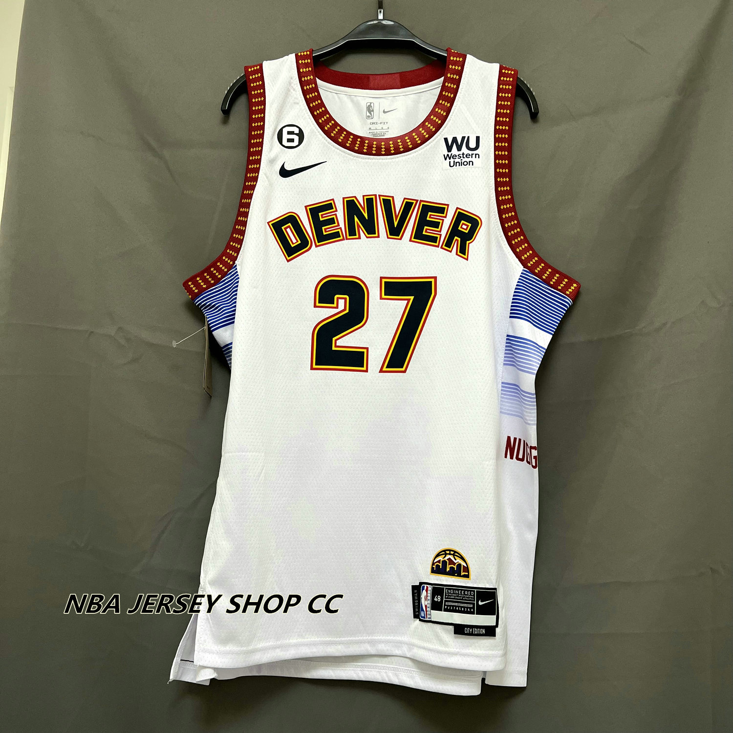 Nike Men's Denver Nuggets Jamal Murray #27 Navy Dri-Fit Swingman Jersey, Medium, Blue