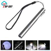 Top-Sky Mini USB Charging Stainless Steel Flashlight Torch