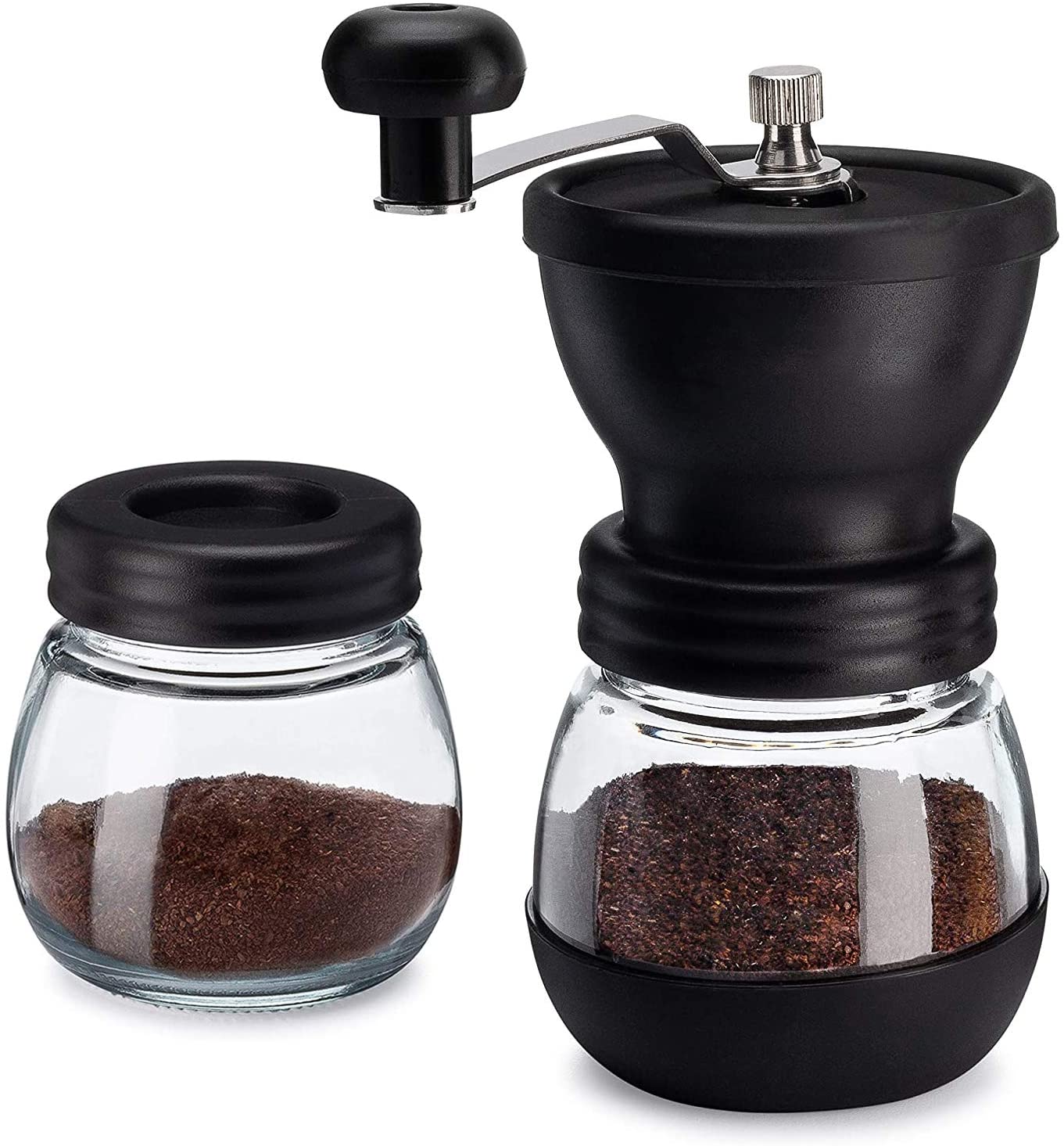 Manual Coffee Bean Grinder - 2 Glass Jars 11oz each