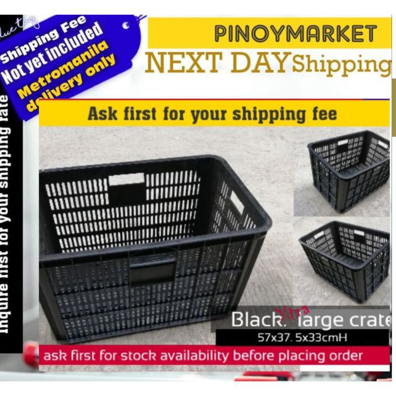 my.Xtra Large Black Crate 57x37.5x33cm XL size Metro Manila Lazada PH