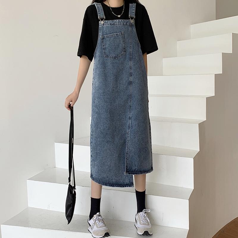 Buy Denim Jumper Long Dress For Women 