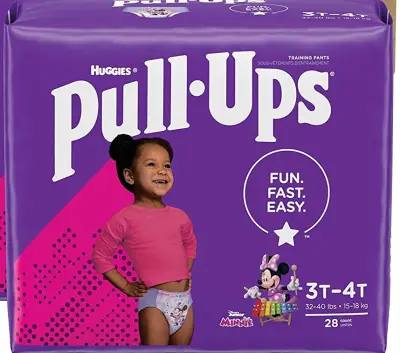 Huggies Pull-Ups Girls' Potty Training Pants Training Underwear Size 5, 3T-4T 28 count