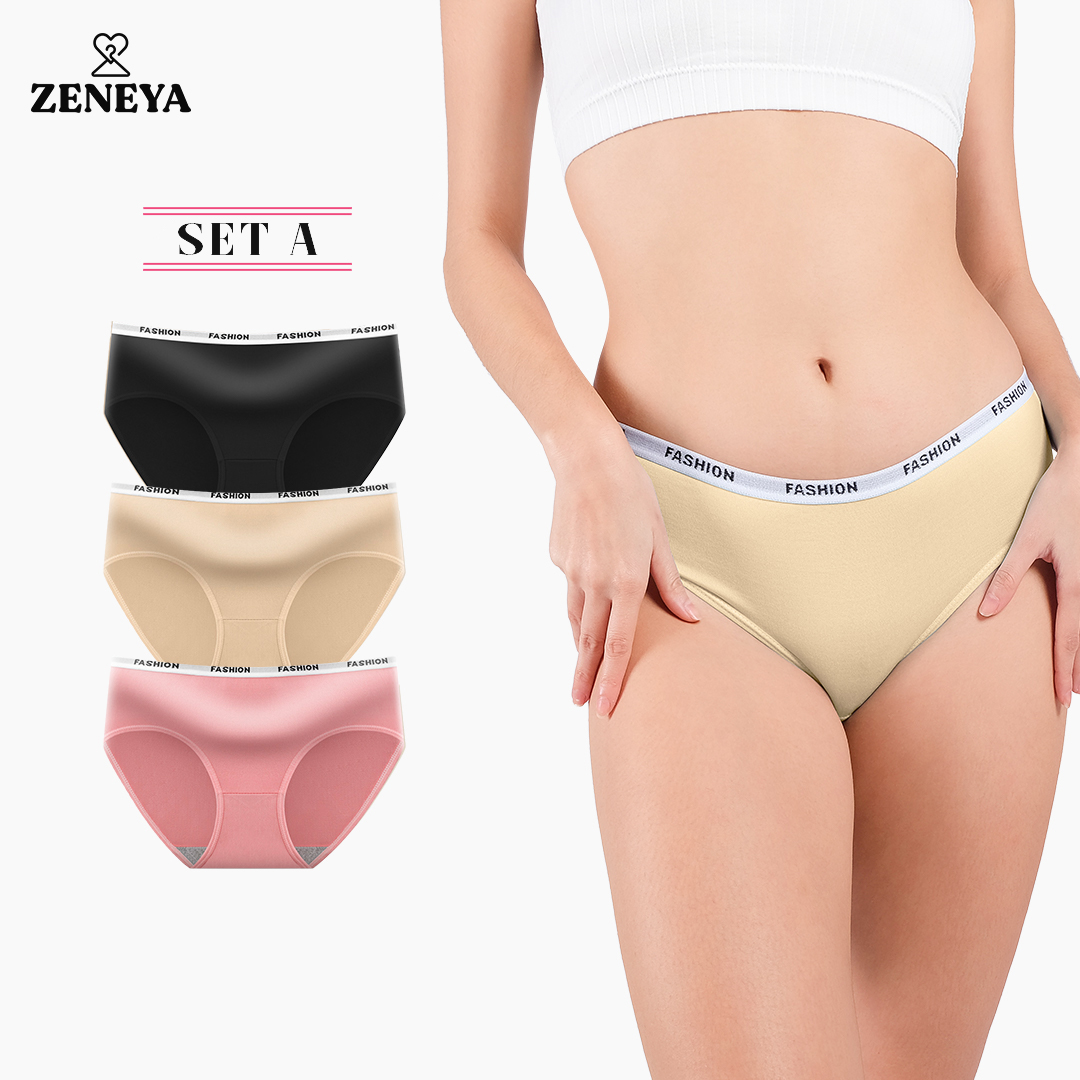 Set of 3 pcs) Zeneya Cotton Series Underwear Collection 2 For