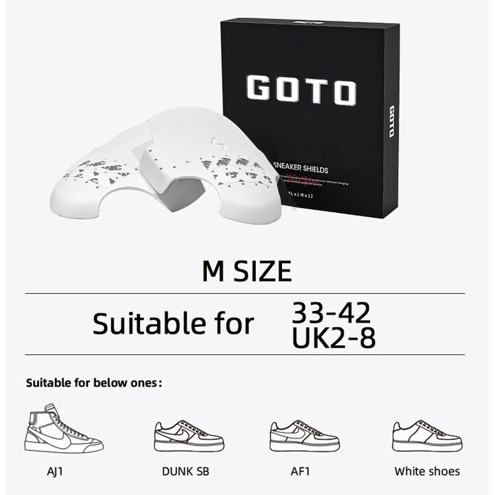 GOTO Sneaker Shields Sponge shoe shield Crease Killer Toe Box Protector