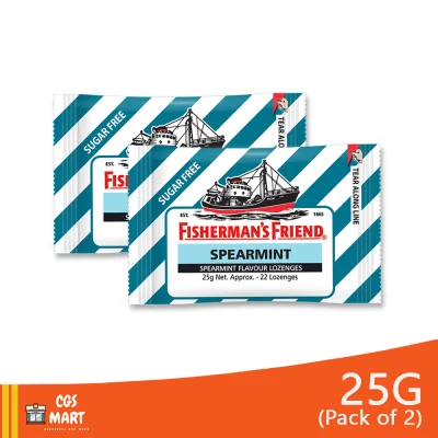 Pack of 2 Fisherman's Friend Sugar free Spearmint Flavor Lozenges 25g