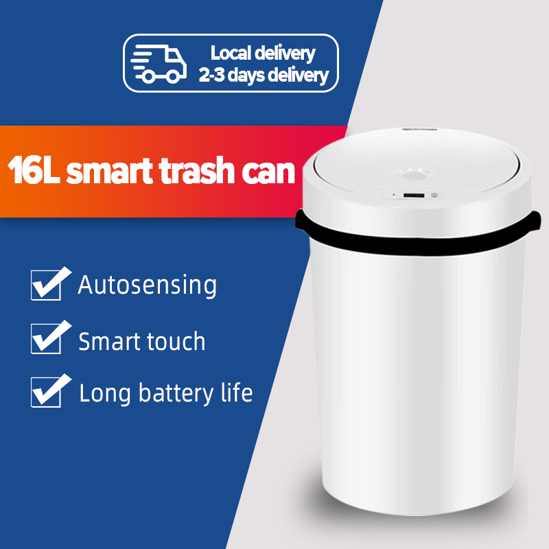 Touchless Smart Rubbish Bin 14/16L Motion Sensor Automatic Home Trash