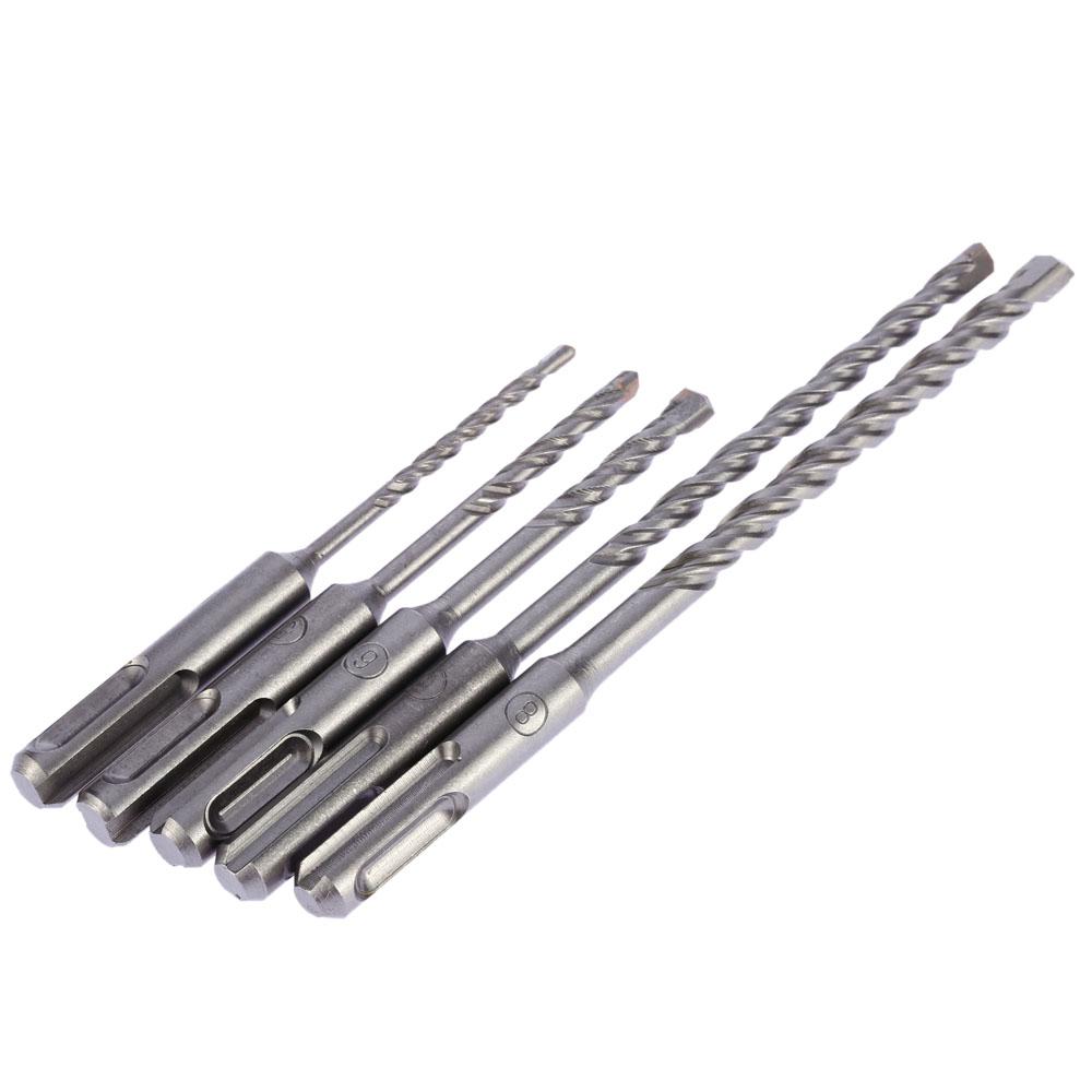 5pcs/set 2 Pits 2 Slots SDS Shank Electric Hammer Drill Bit Set SDS