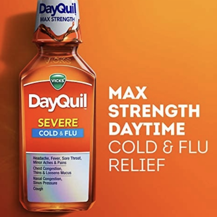 Vicks DayQuil SEVERE Cough Cold and Flu 354 ml 12 fl oz (from USA) EXP ...