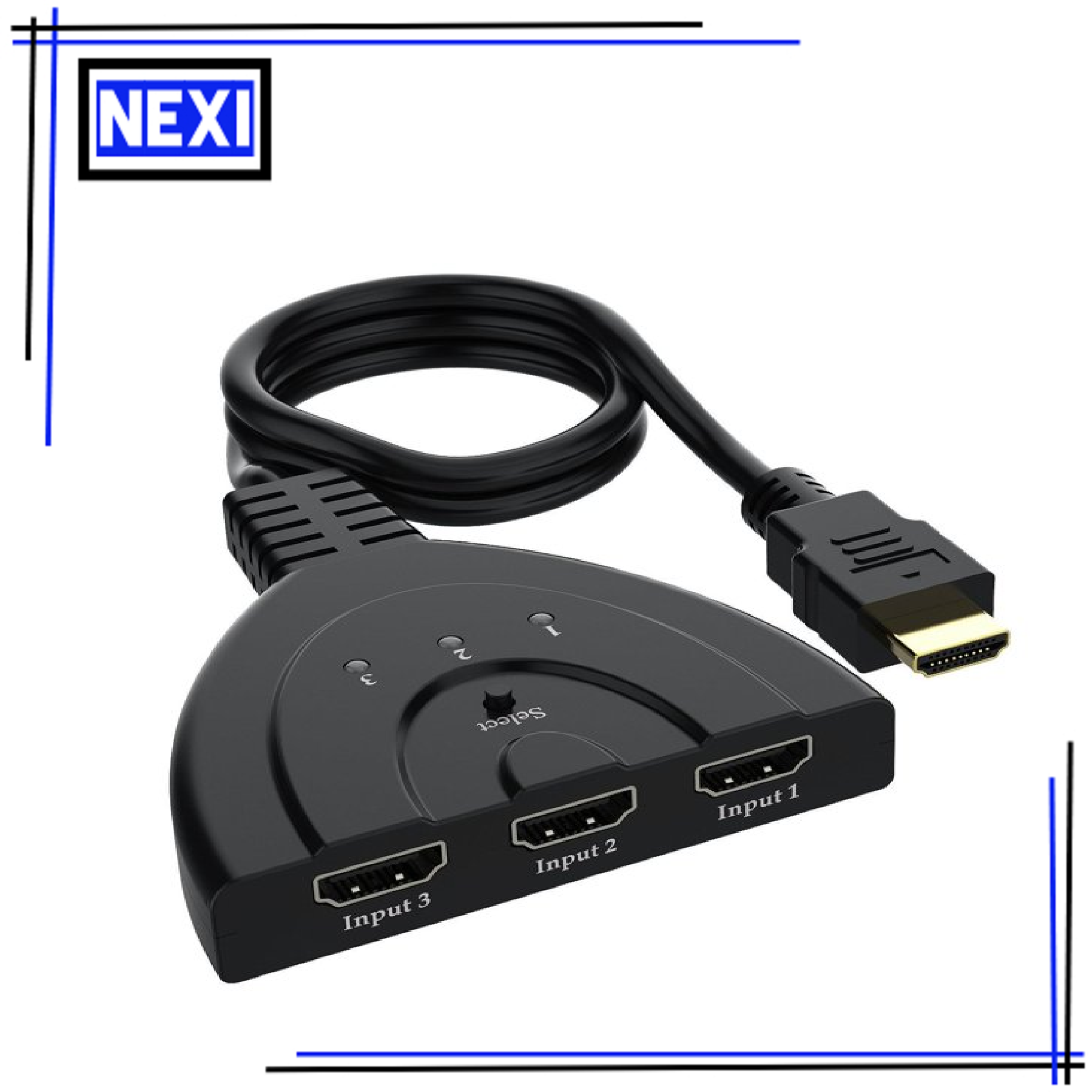 hdmi splitter 3 in 1 out HDMI switcher three into one out hub HD ...