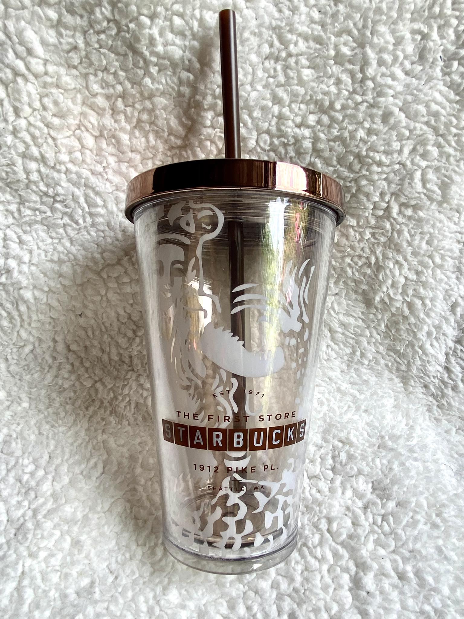 Starbucks Tumbler Acrylic Black Matte 16 oz.Cold Cup Seattle.WA