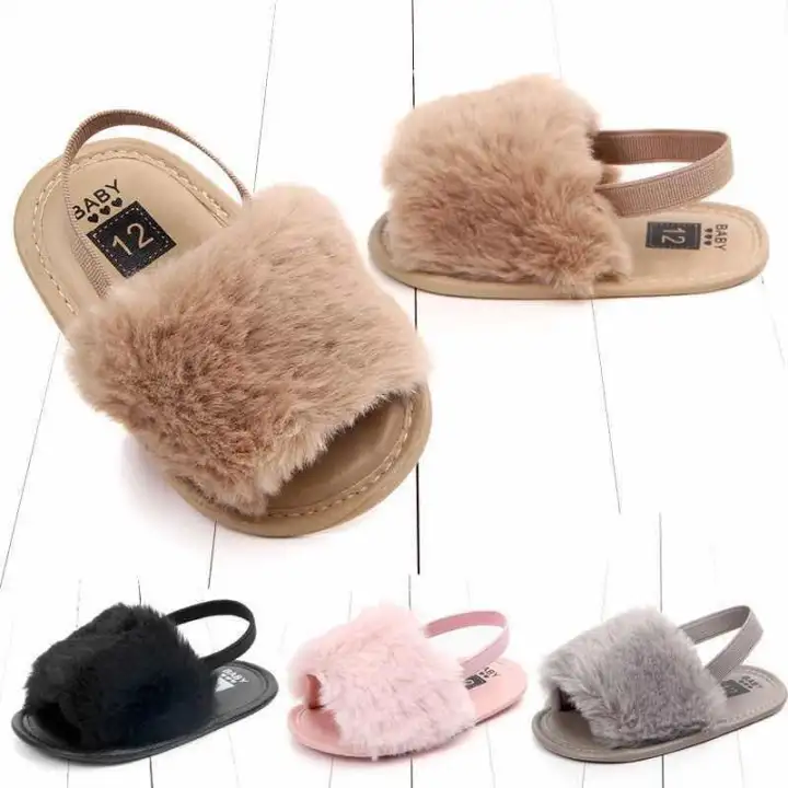 baby fur sandals