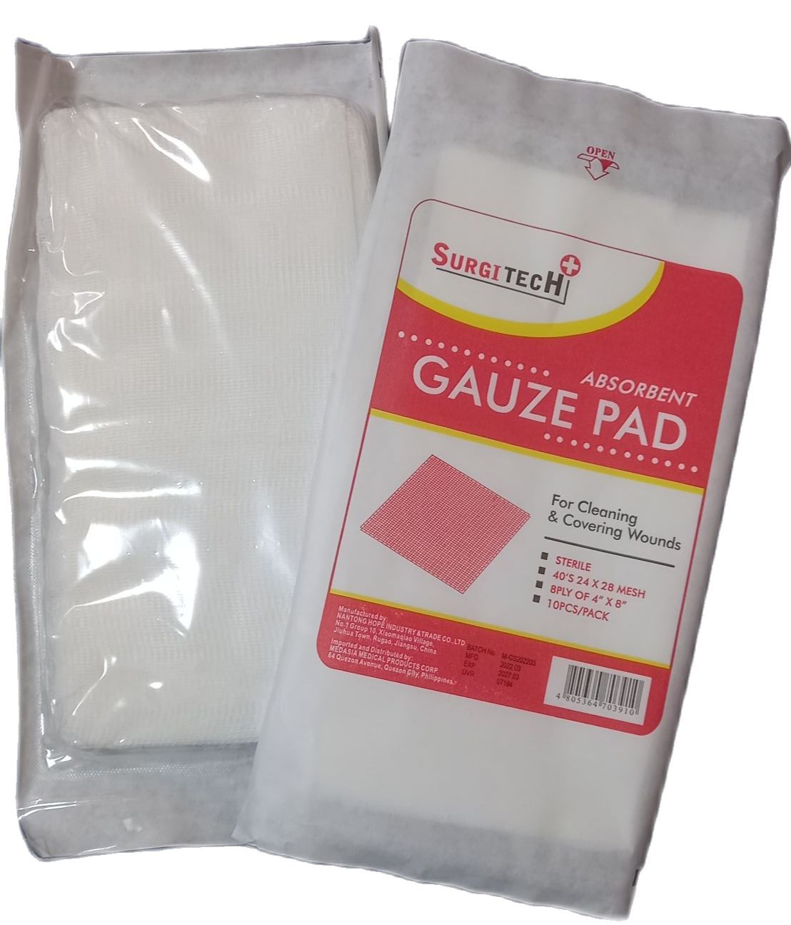 sterile gauze pad 4x8 inches (10 pcs per pack) Lazada PH
