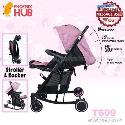 Phoenix Hub Baby Stroller Rocker Pocket Travel Stroller T609 Folding Convertible for Baby 0 to 3 Years Old pockit