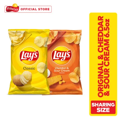 Lay's Classic & Lay's Cheddar & Sour Cream Potato Chips 6.5oz (Buy 2 Save P40)