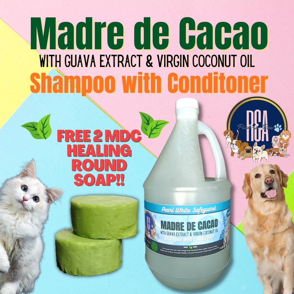 Dog Cat Madre de Cacao Shampoo Conditioner w/ Guava extract Virgin