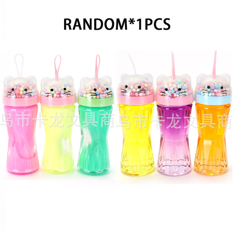 Cute Animal and Emoticon Bottled Slime Toys Colorful Ombre Slime ...