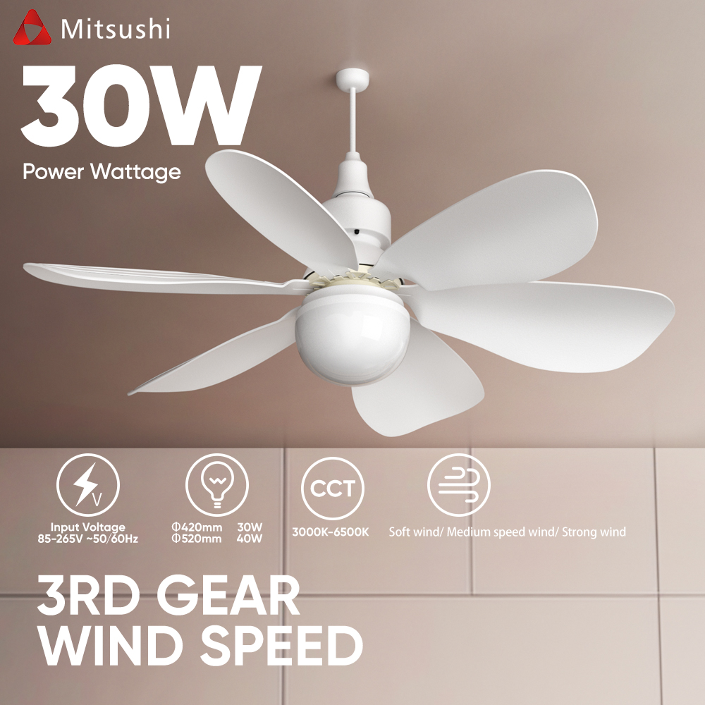 40 Inch Ceiling Fan With Light,Remote And App Control,3 Colors Dimmable,6-Speed Dimmable For Bedroom,Living Room,Kitchen,White - View #6