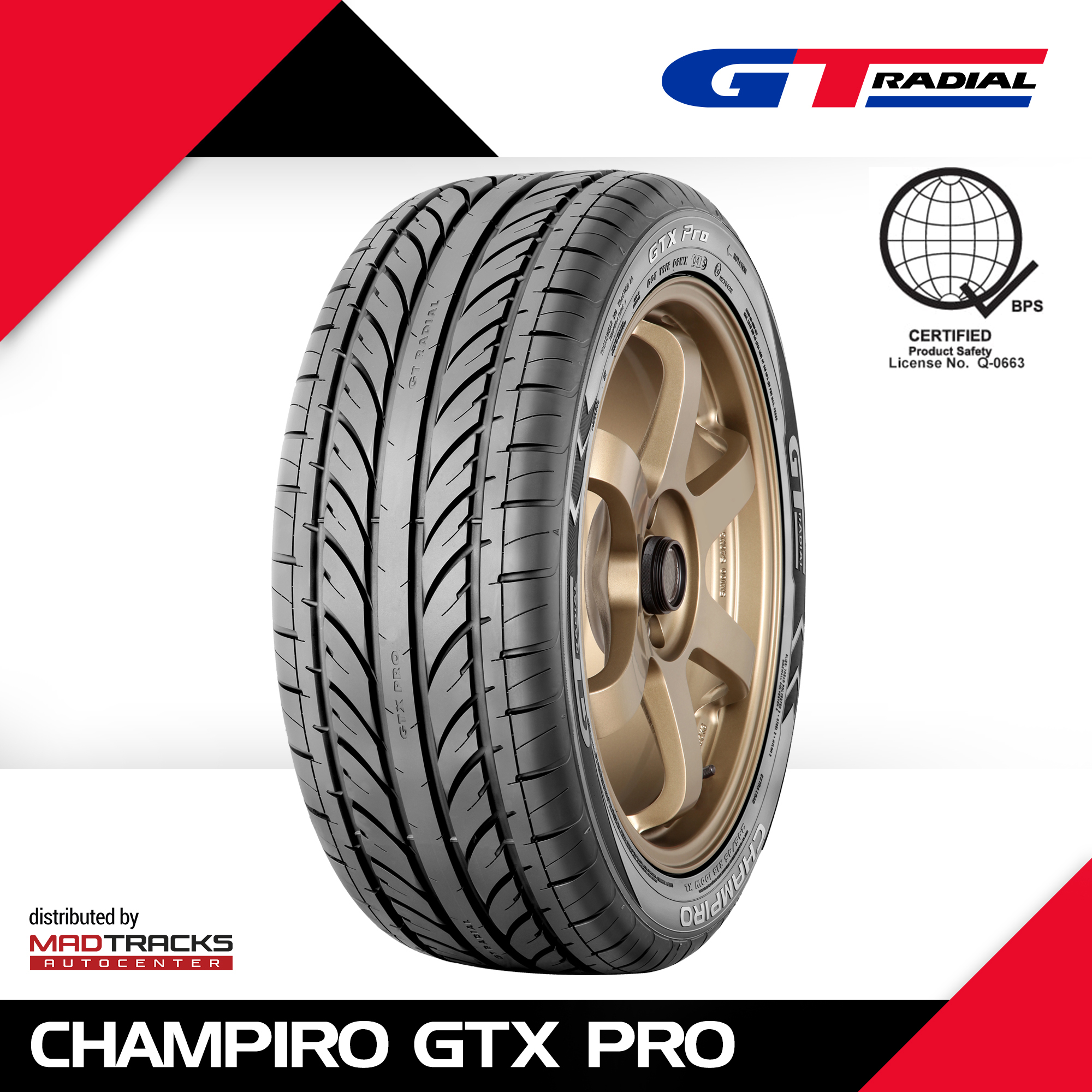 GT Radial 205/55 R16 91V CHAMPIRO GTX Pro Tire (205/55R16 Gajah