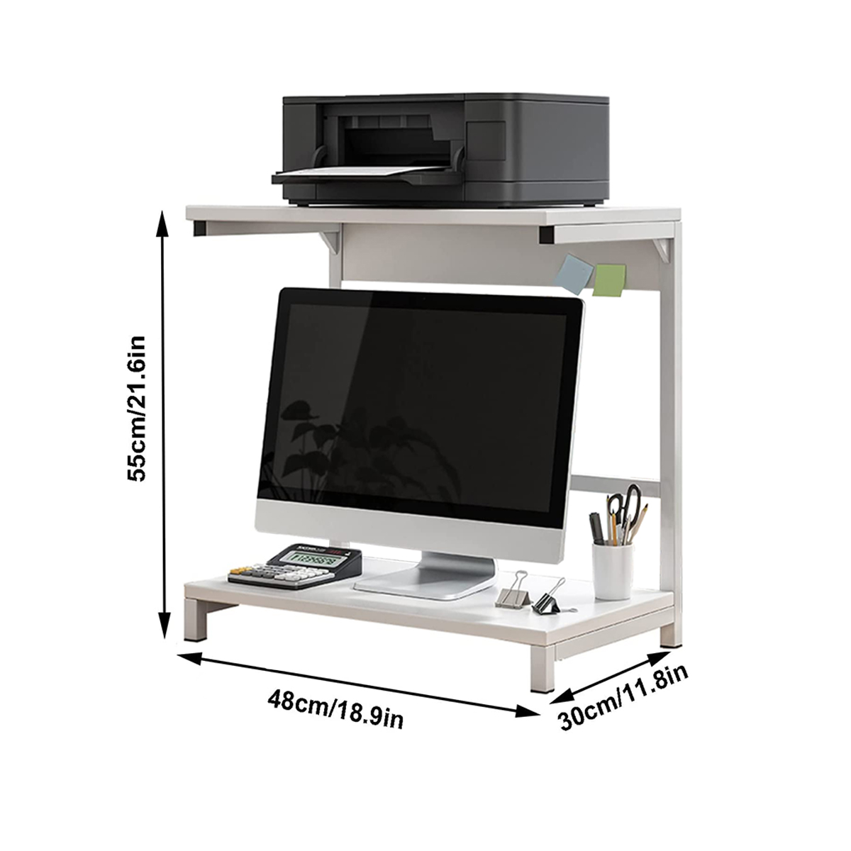 Perk Rack Perk Ergonomic Wooden 2 Layer Computer Monitor Riser Rack Printer Stand ...