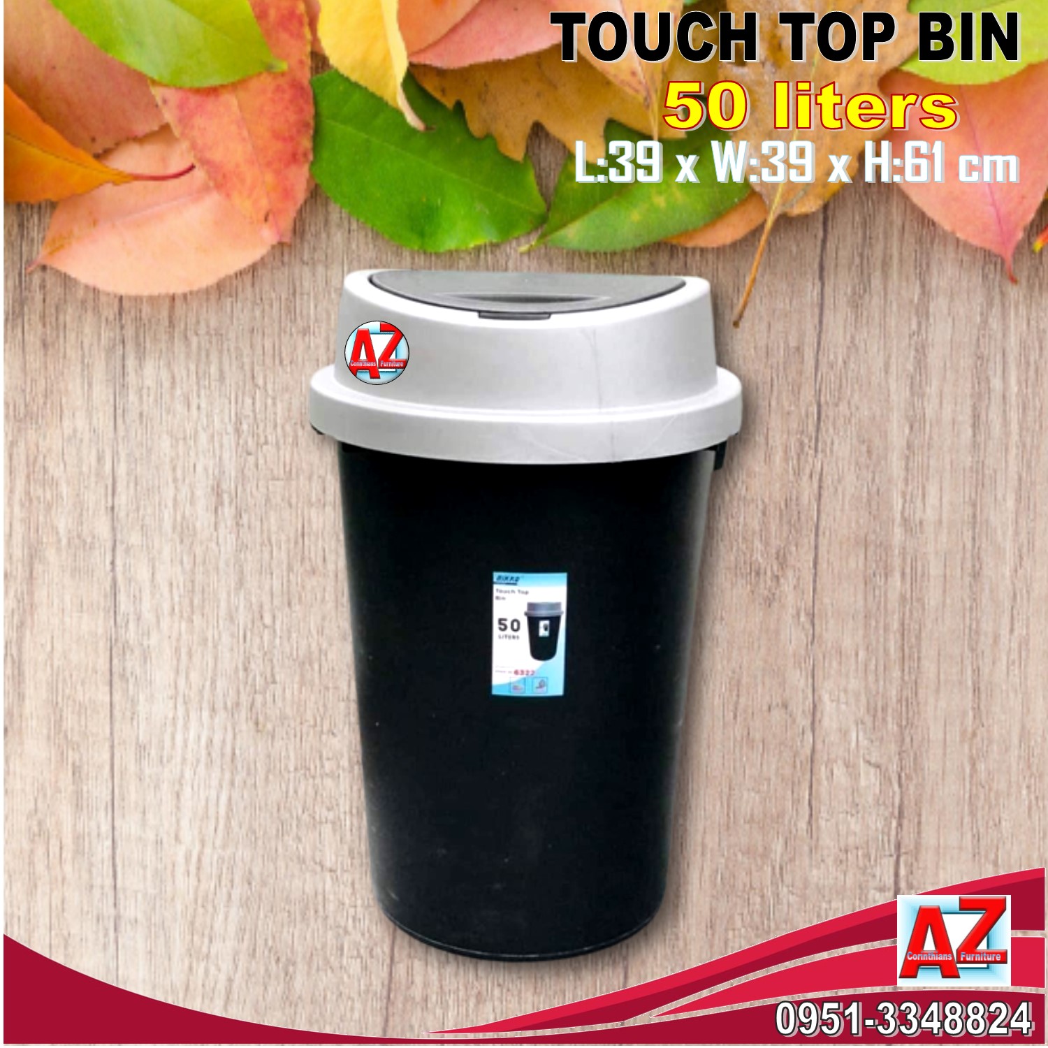 Trash Bin Waste Bin Touch Top Bin 50 Liters Lazada PH