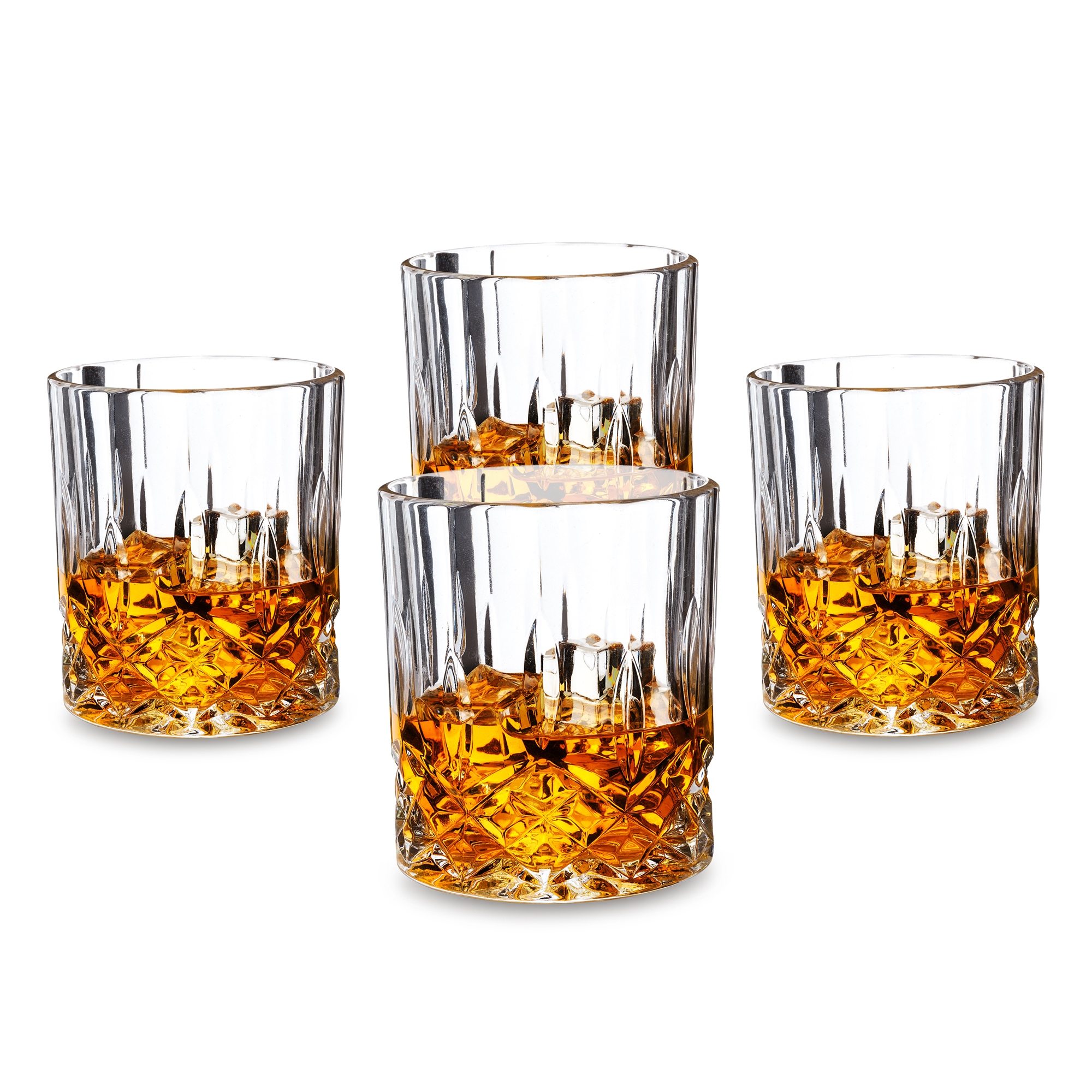Glazze Crystal Handmade Highball Glasses 13 Ounce Whiskey Set of Bourbon Glasses w/ 24k Platinum Finish 6 Scotch