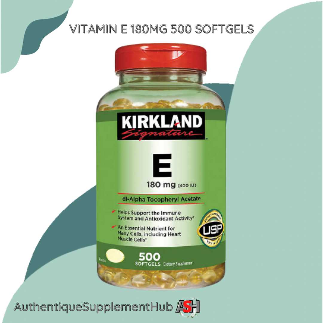 KIRKLAND Vitamin E 180 mg (400 IU) 500 Softgels Supports Immunity