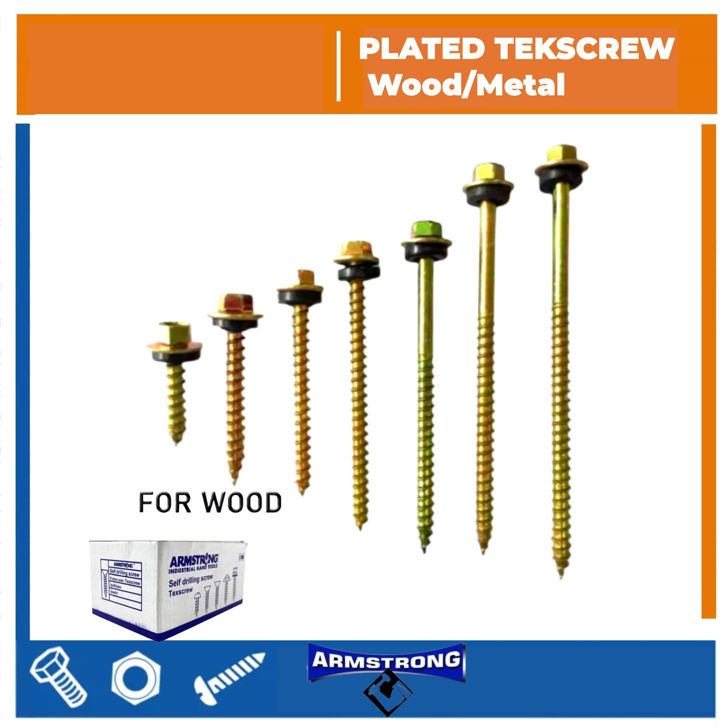 Armstrong Tex Screw With Washer For Metal / Wood / Hex Self-Drilling ...