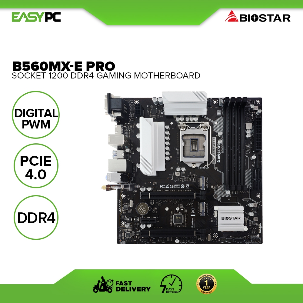 EasyPC | Biostar B560MX-E Pro Socket 1200 Ddr4 Gaming Motherboard ...