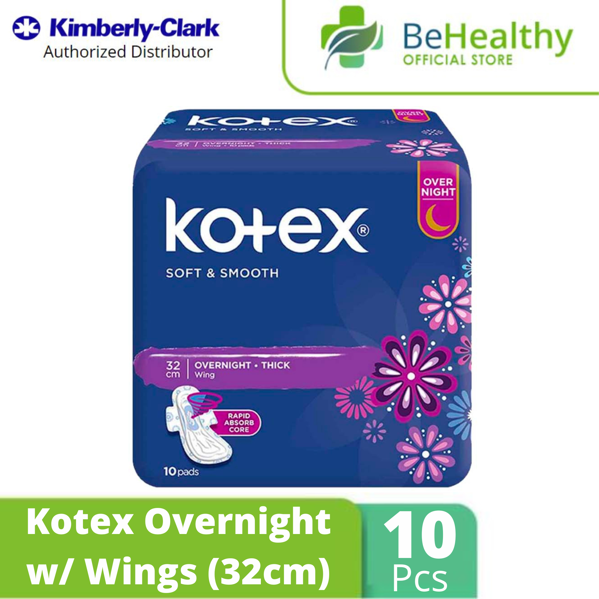 Kotex Overnight Wing 32cm (10 Pads) Lazada PH