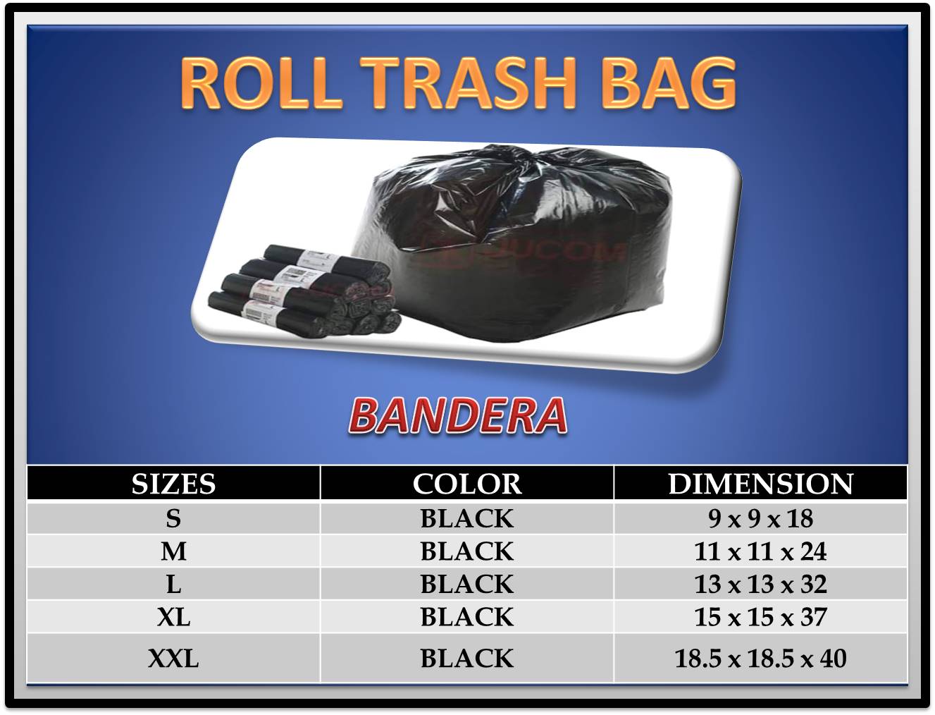 Garbage bags XL  10pcs per Roll for PHP44.64 available at Shoppable  Philippines B2B Marketplace