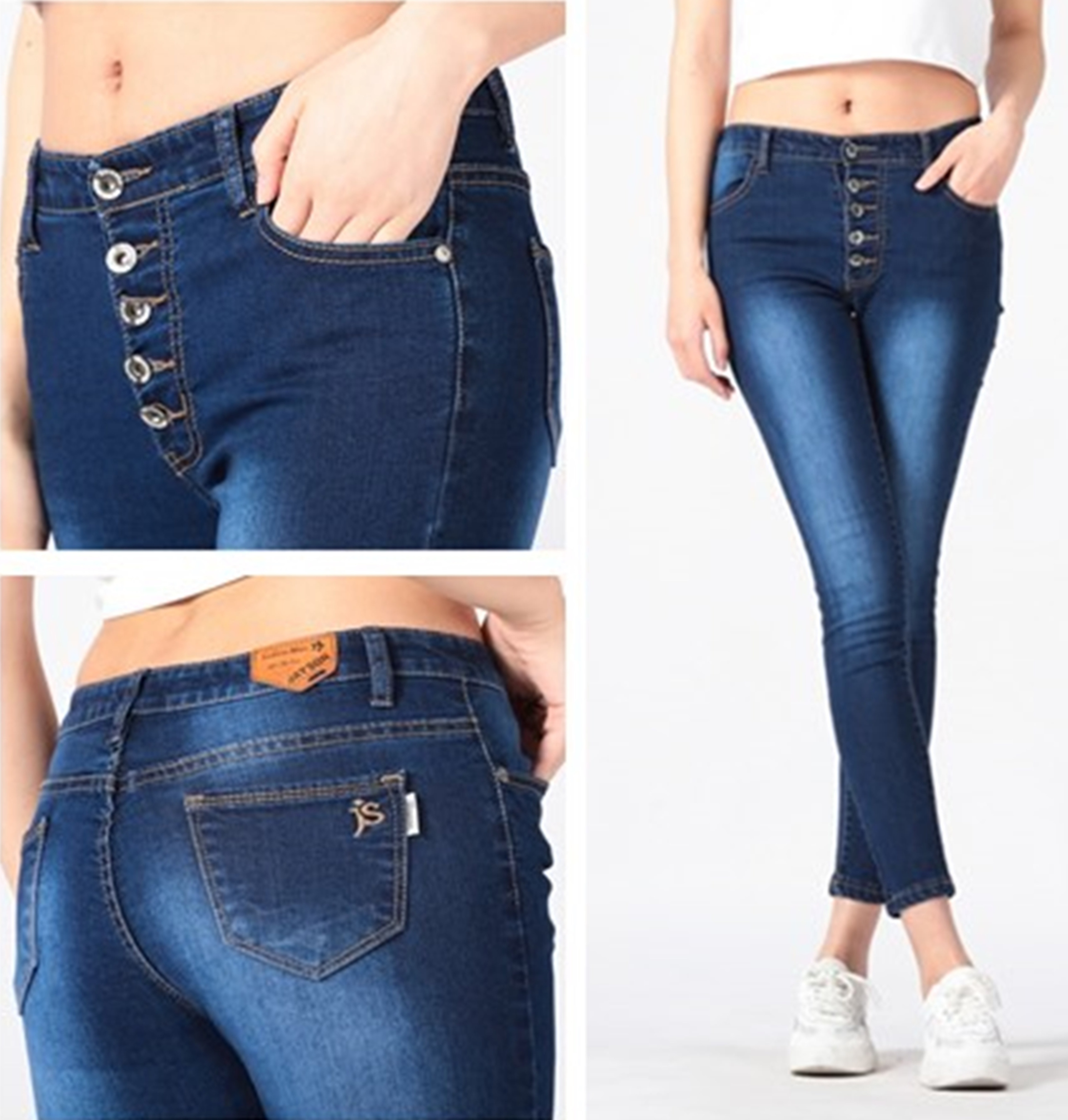 Hipster Stretchable and Skinny Denim Pants with more buttons 2125