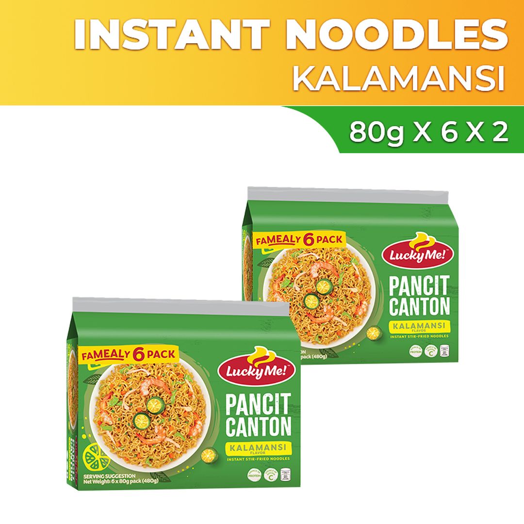 Lucky Me! Pancit Canton Instant Noodles Kalamansi Multipack 80g x 6 x2