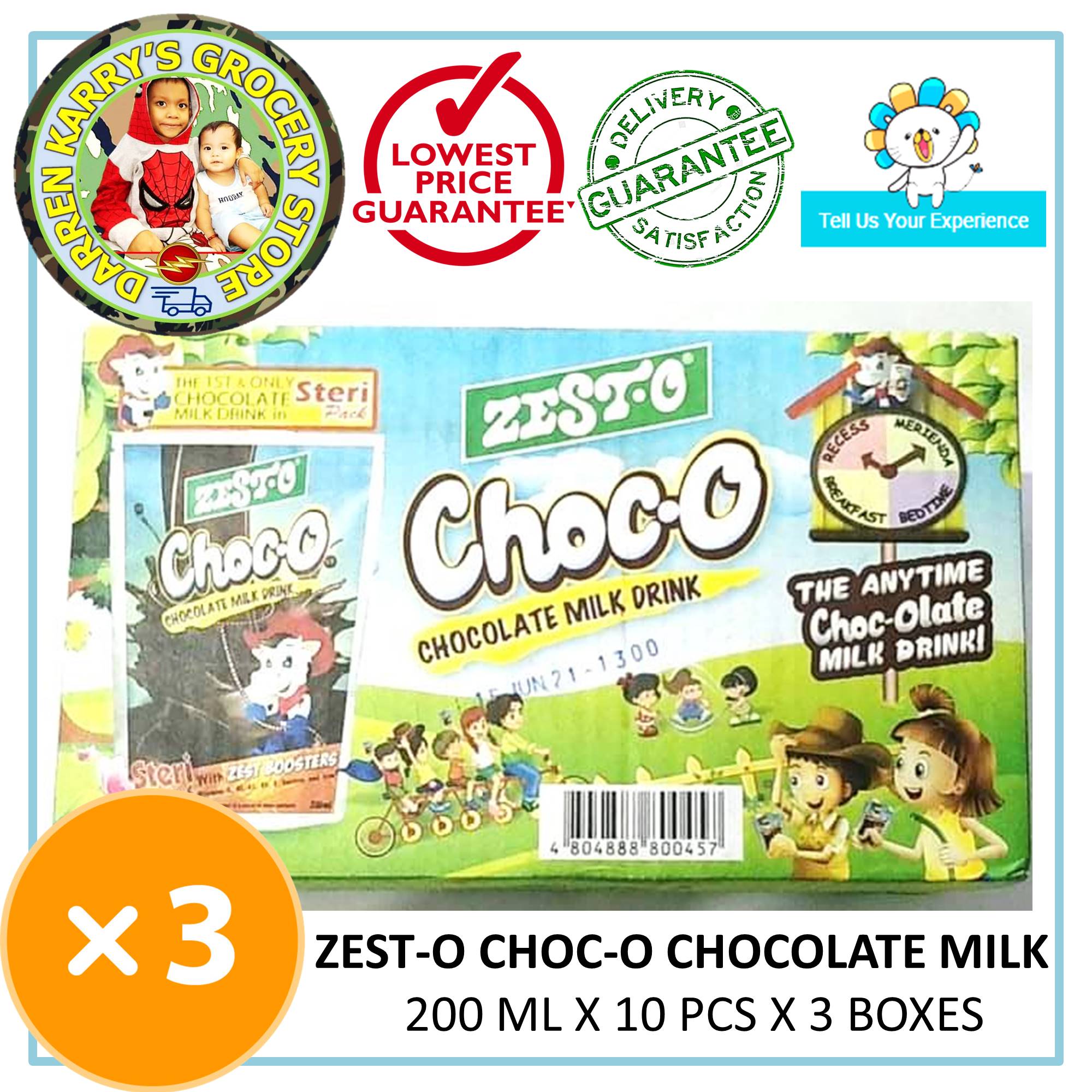 ZestO ChocO 3BOXES (200 ml X 10 pcs/box X 3) Chocolate Milk Drinks from Darren Karry's