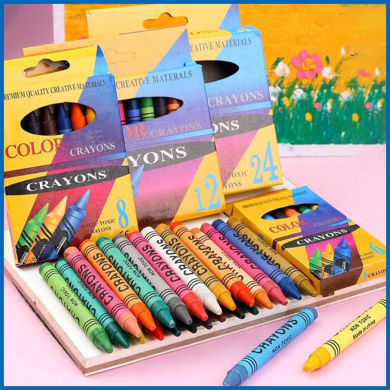 Creative Student Crayons Set 6/8/12/24 Colors Four Options - Temu