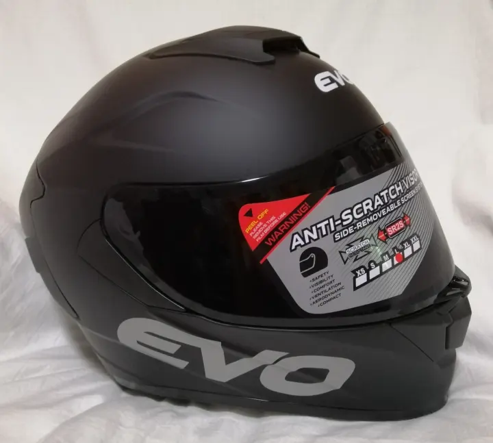 Evo Gt Pro Matte Black Full Face Dual Visor Helmet Lazada Ph